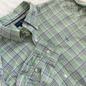 Ralph Lauren Performanc Blue and Green Checkered Shirt